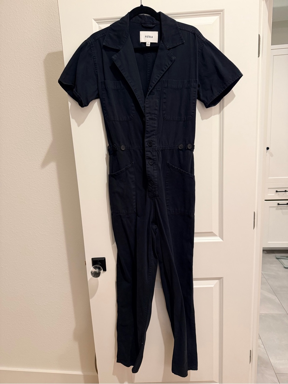 Pistola Woman’s Black Short-Sleeve One-Piece Jumpsuit